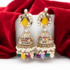 Swarnim Jhumka - Yellow