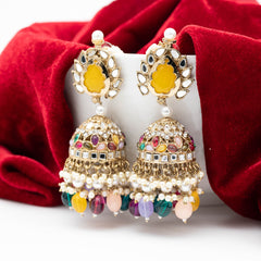 Swarnim Jhumka - Yellow