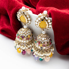 Swarnim Jhumka - Yellow