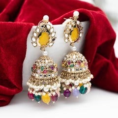 Swarnim Jhumka - Yellow