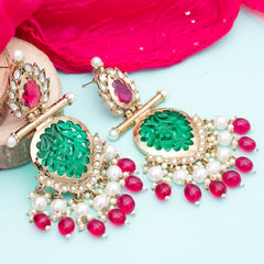 Karnika Long Earrings - Multicolor