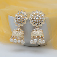 Jhumka Star Earings - Cream