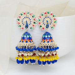 Mayurika Jhumka - Blue