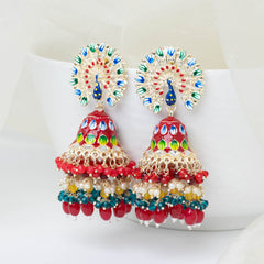 Mayurika Jhumka - Red